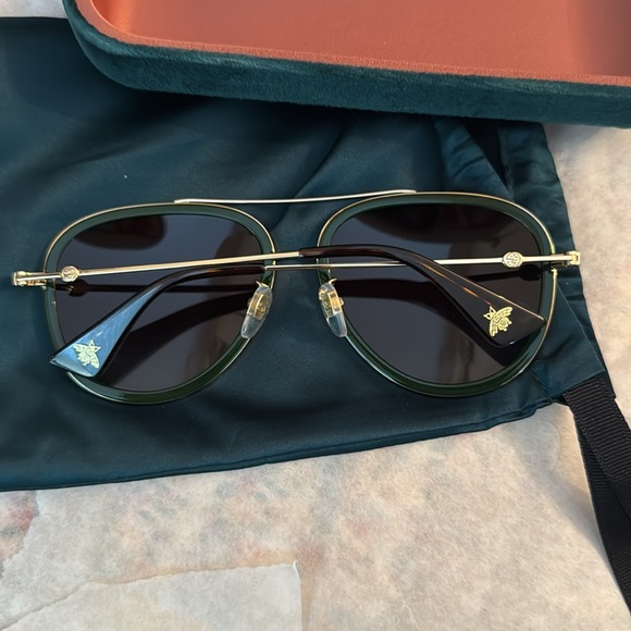 Gucci Aviators GG0062S Sunglasses New Bee Luxury Sunnies - Picture 3 of 12